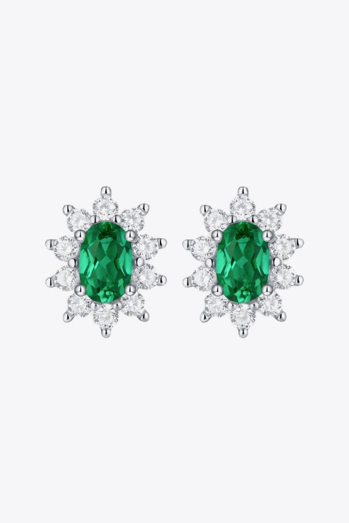 1 Carat Lab-Grown Emerald Stud Earrings - Tropical Daze