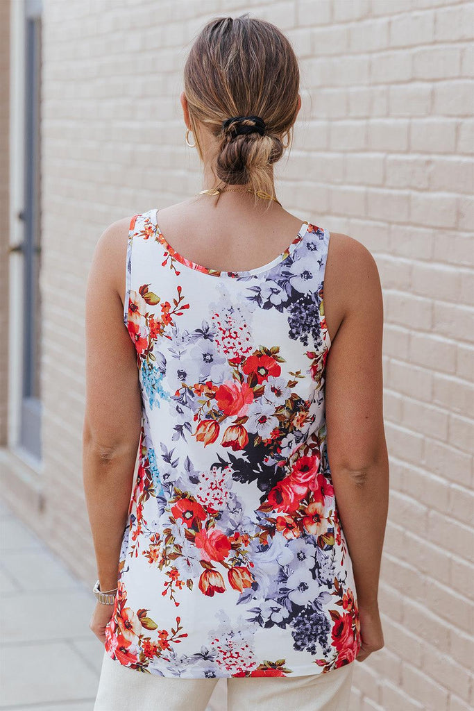 Floral Round Neck Tank - Tropical Daze