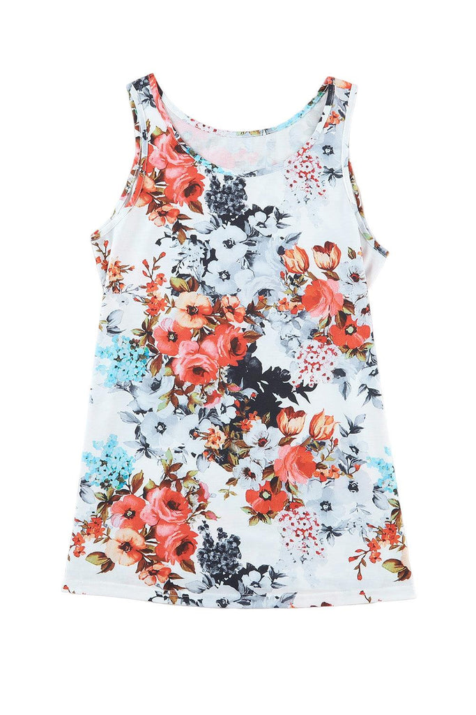 Floral Round Neck Tank - Tropical Daze