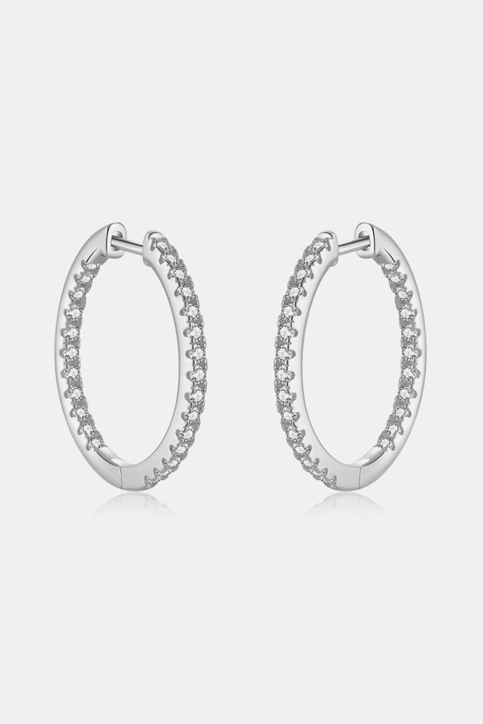 Inlaid Zircon 925 Sterling Silver Huggie Earrings - Tropical Daze