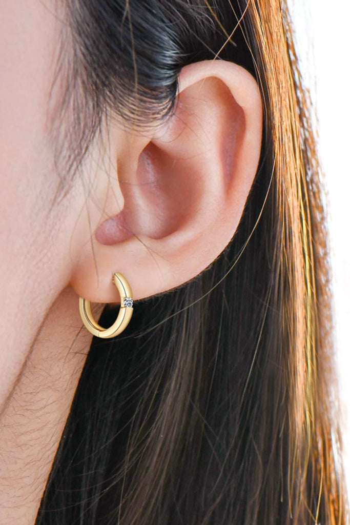 Moissanite 925 Sterling Silver Huggie Earrings - Tropical Daze