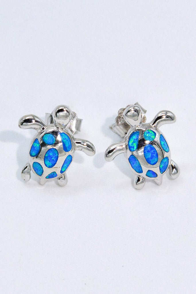 Opal Turtle Platinum-Plated Stud Earrings - Tropical Daze