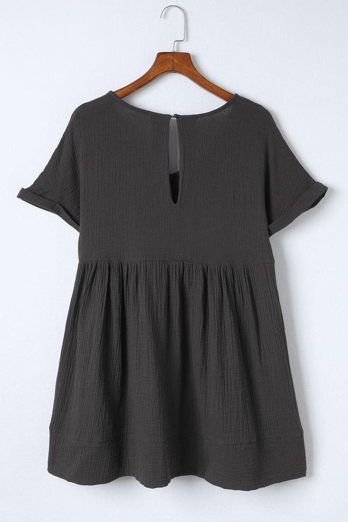 V-Neck Short Sleeve Mini Dress - Tropical Daze